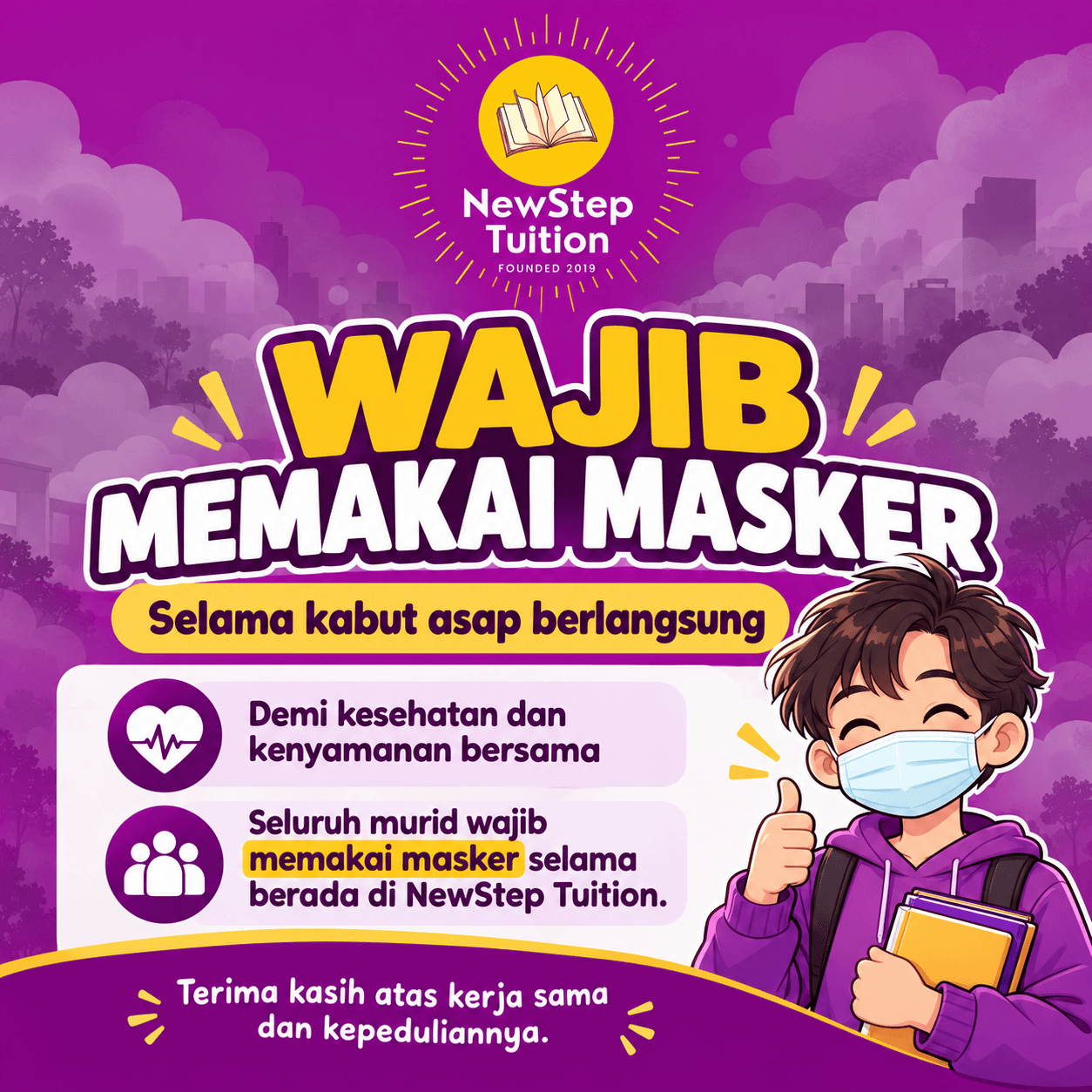 WAJIB MEMAKAI MASKER UNTUK KESEHATANMU❤️